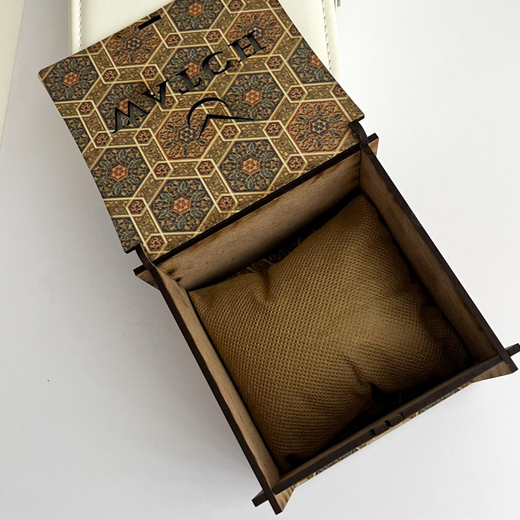 جعبه ساعت چوبی طرح خاتم کاری